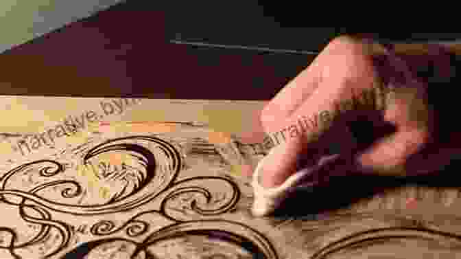 A 3D Rendering Of A Woodcut Print With Chisels In The Foreground. Wood Engraving: The Art Of Wood Engraving And Relief Engraving