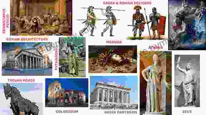 A Collage Of Enduring Symbols Of Greek Civilization, Including A Greek Temple, A Statue Of Alexander The Great, And A Page Of Plato's Writings, Representing The Lasting Impact Of Greece On Western Culture. History Of Greece Concise Illustrated