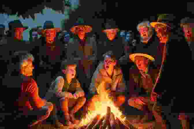 A Group Of Villagers Gathered Around A Bonfire, Listening To An Old Woman Tell A Tale Of A Powerful Wizard. Wizards: The Myths Legends And Lore