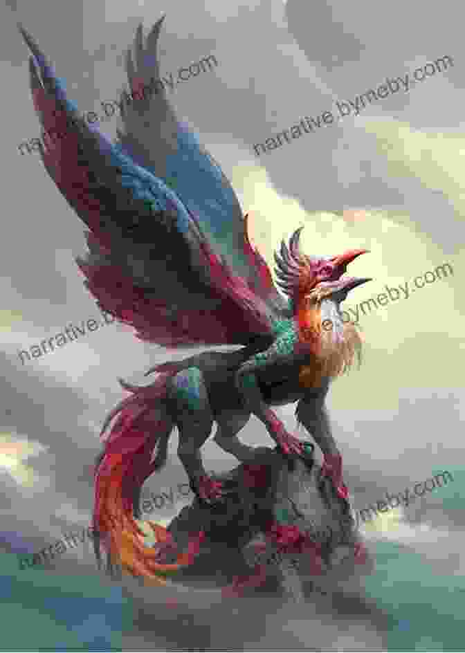 A Majestic Griffin Standing On A Mountaintop, Its Violet Colored Feathers Shimmering In The Sunlight. Loom Magic Creatures : 25 Awesome Animals And Mythical Beings For A Rainbow Of Critters