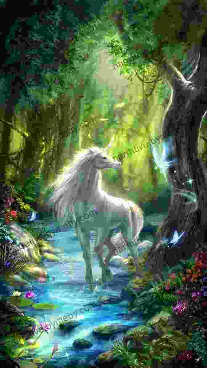 A Majestic Unicorn Standing In A Field Of Flowers, Its White Coat Shimmering Like Snow. Loom Magic Creatures : 25 Awesome Animals And Mythical Beings For A Rainbow Of Critters