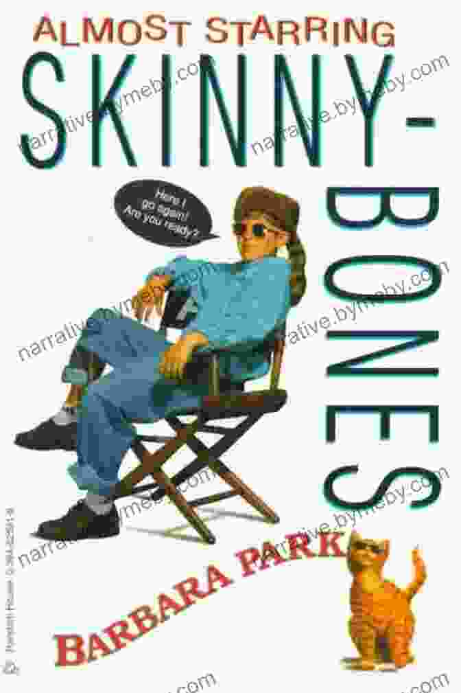 Almost Starring Skinnybones Skinnybones Book Cover, Featuring A Puppet Skeleton And A Colorful Backdrop Almost Starring Skinnybones (Skinnybones 1)