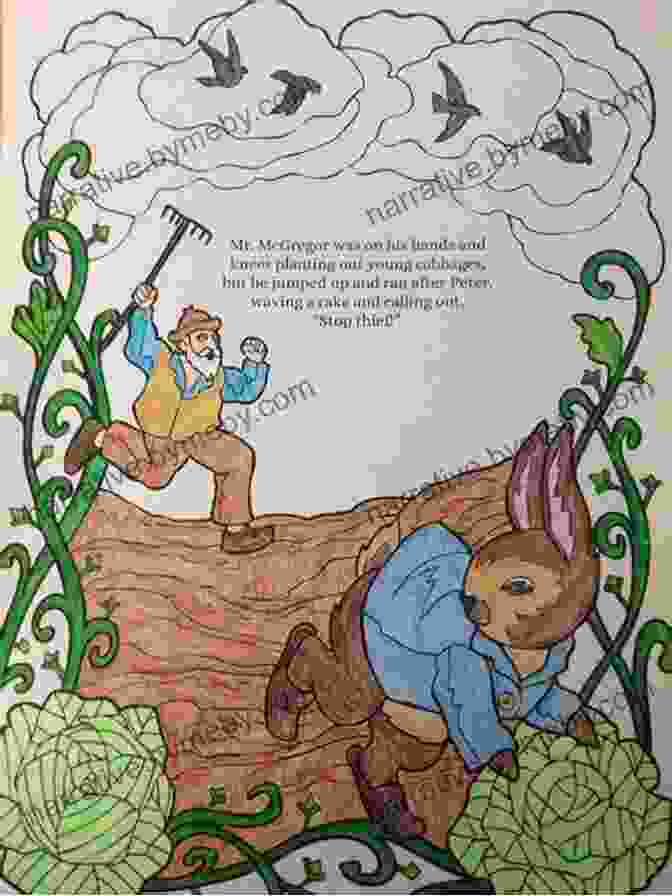 An Illustration Of Mr. McGregor, A Grumpy Old Man Chasing Peter Rabbit Through The Garden The Classic Tale Of Peter Rabbit: The Classic Edition By The New York Times Illustrator Charles Santore