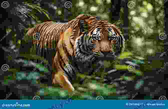 An Orange Tiger Prowling Through A Dense Forest, Its Stripes Blending Seamlessly With The Surrounding Foliage. Loom Magic Creatures : 25 Awesome Animals And Mythical Beings For A Rainbow Of Critters