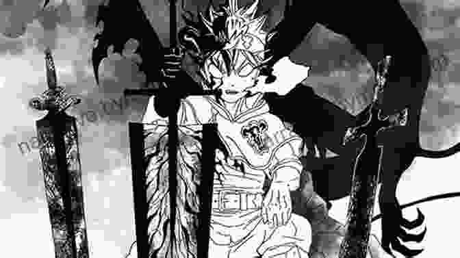 Asta Holding His Five Leaf Grimoire With Determination And A Fiery Aura Black Clover Vol 14: Gold And Black Sparks