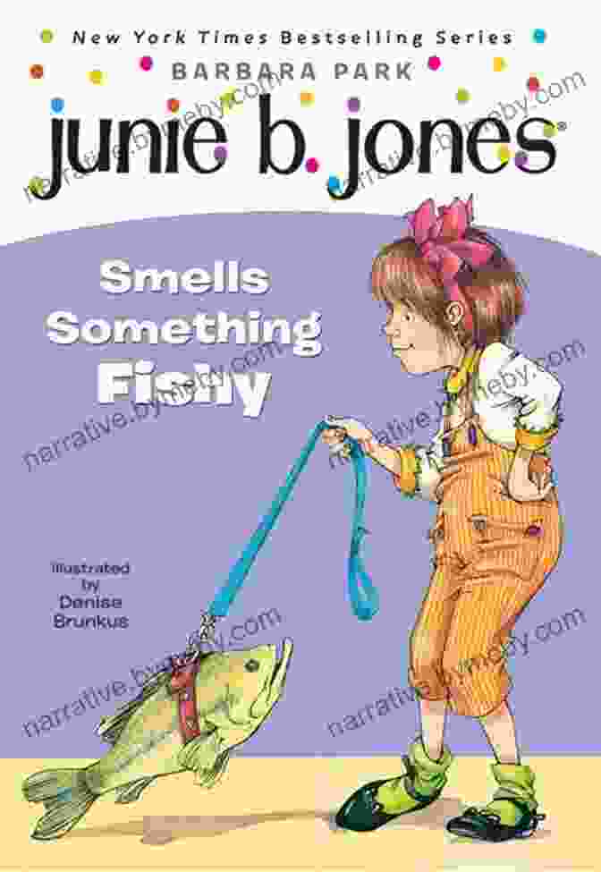 Junie B. Jones Smells Something Fishy Book Cover Featuring A Young Girl With Pigtails And A Fish Junie B Jones #12: Junie B Jones Smells Something Fishy