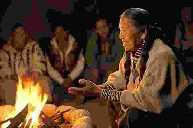 Native American Elder Sharing Traditional Stories With Younger Generations Folk Lore And Legends: North American Indian