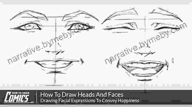 Sketch Of A Face Expressing Happiness Painting And Drawing The Head