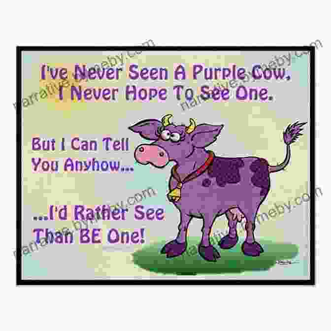 We Never Saw Purple Cows Book Cover, Featuring A Vibrant Purple Cow Against A Blue Background I Ve Never Seen A Purple Cow